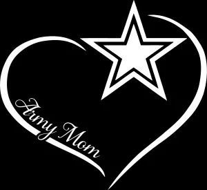 Army Mom Curve Heart Decal