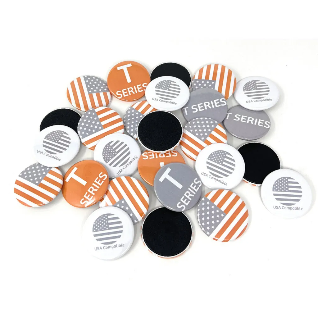 1 1/2 inch (37mm) Round USA T Series Magnetic Button Badge Components - Pack of 100