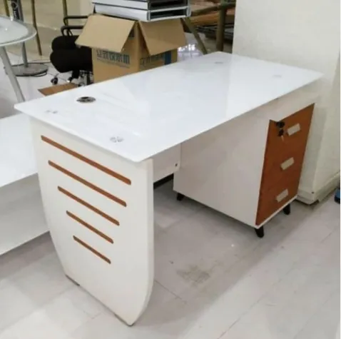 1.2 Meter Glass Top Office Desk