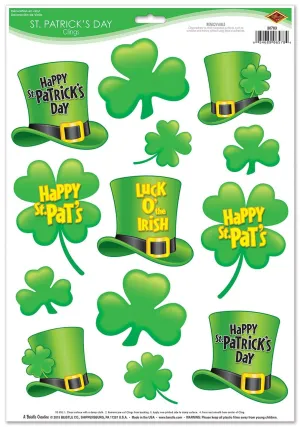 12" x 17" St. Patrick's Day Window Clings