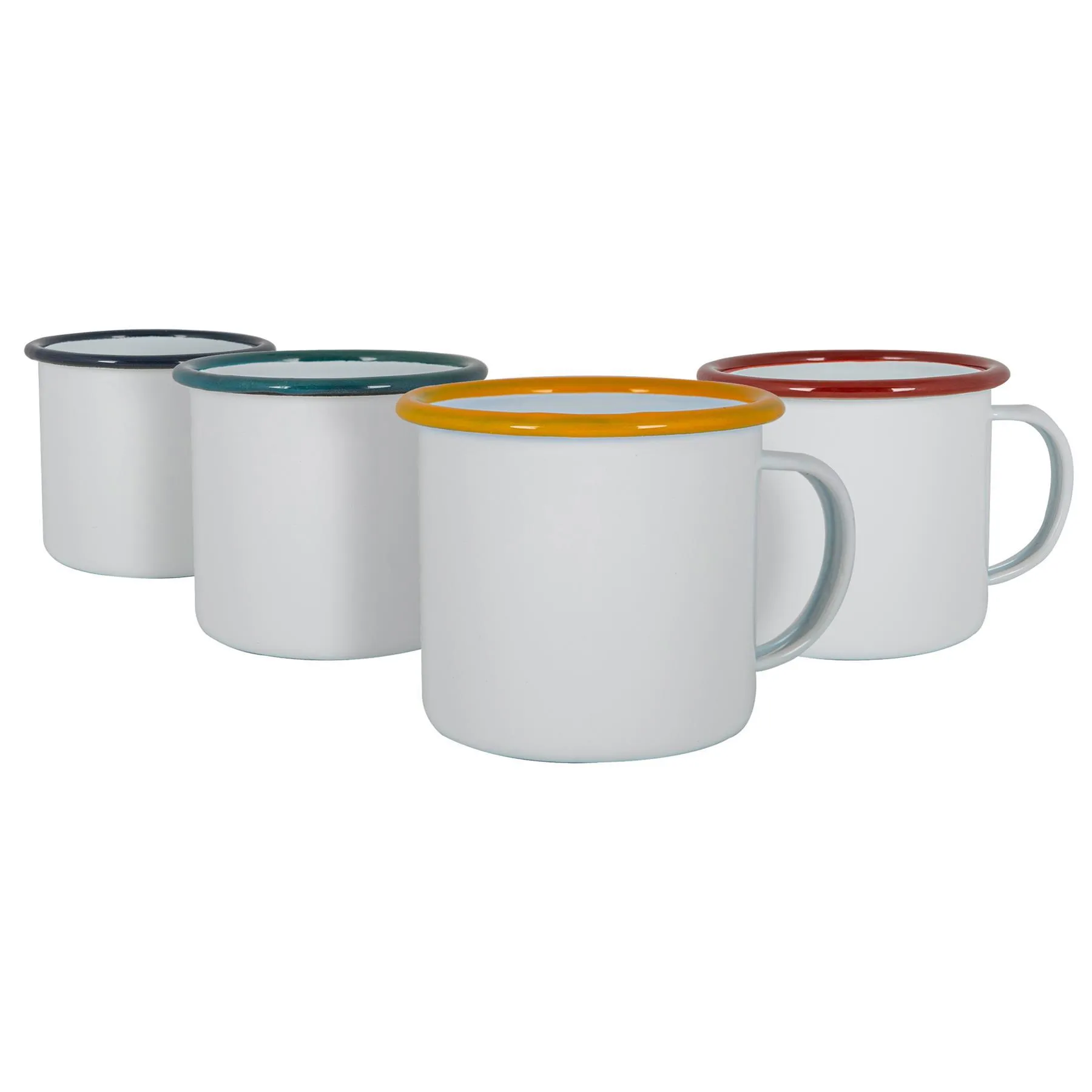 130ml White Enamel Espresso Cups - Pack of Four - By Argon Tableware