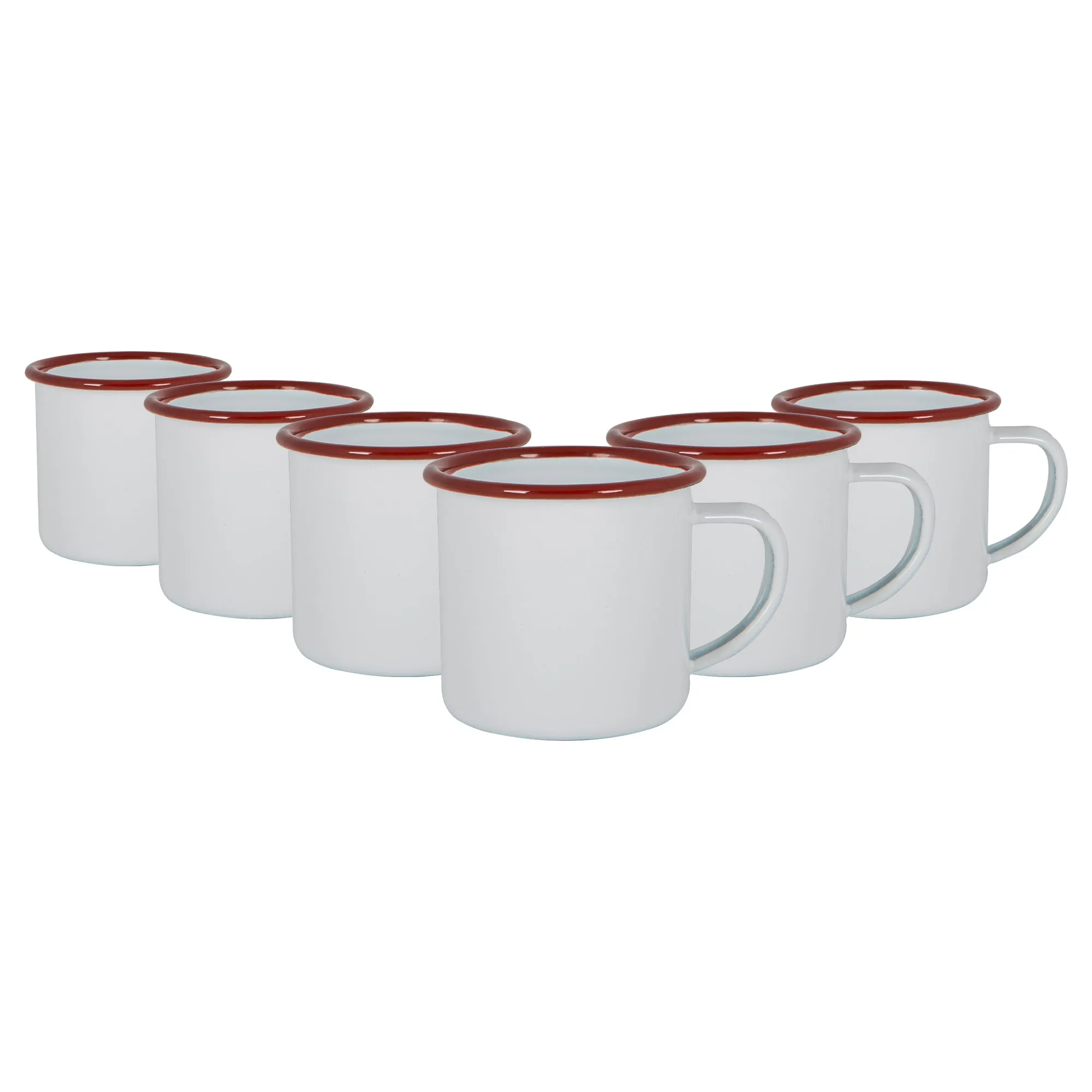 130ml White Enamel Espresso Cups - Pack of Six - By Argon Tableware