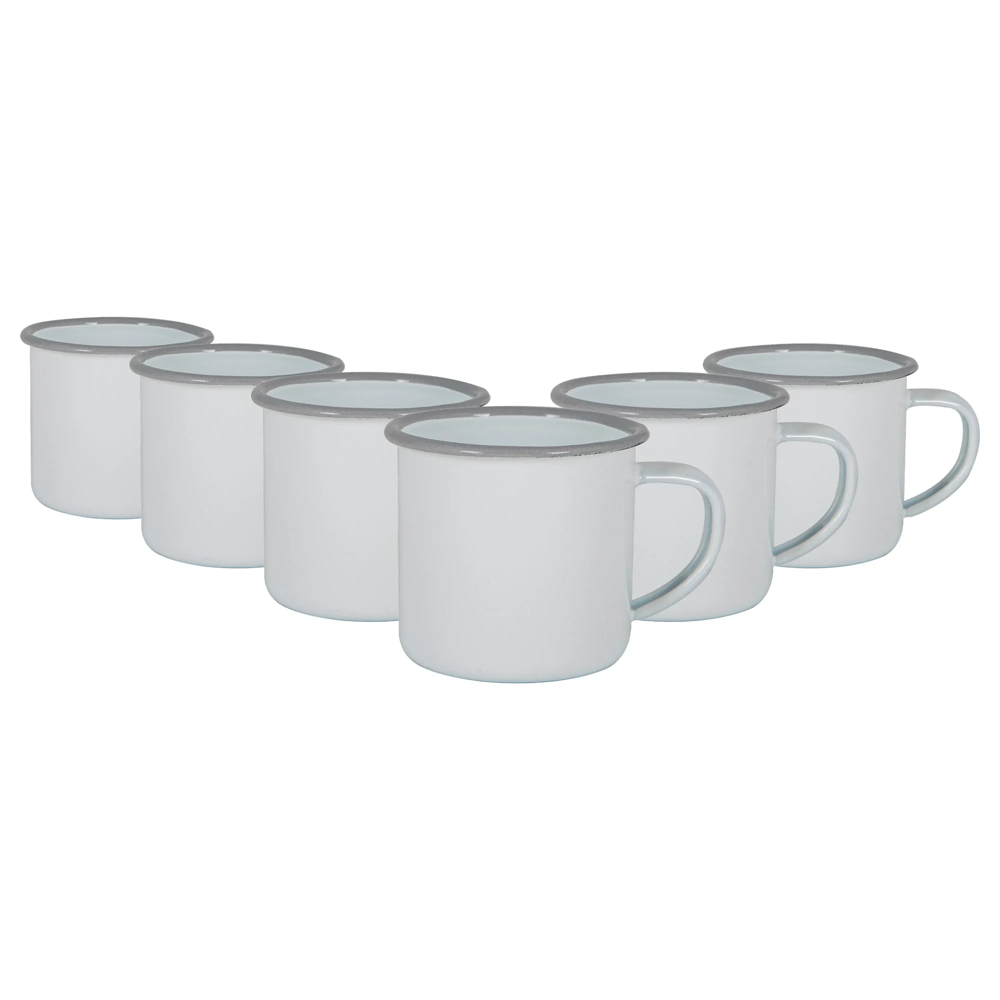 130ml White Enamel Espresso Cups - Pack of Six - By Argon Tableware