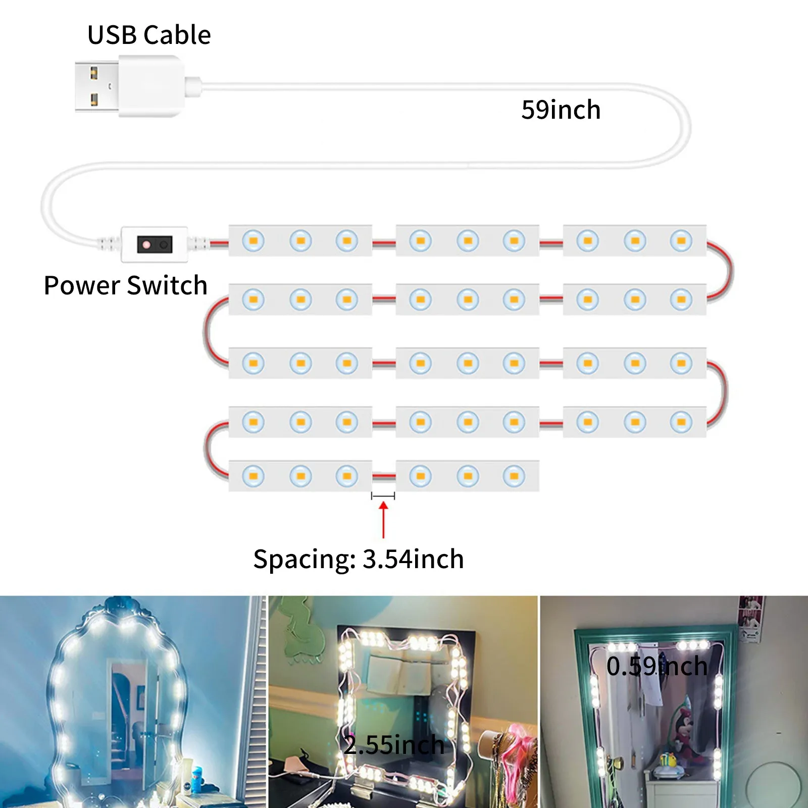 14 Piece  LED Makeup Mirror Lights