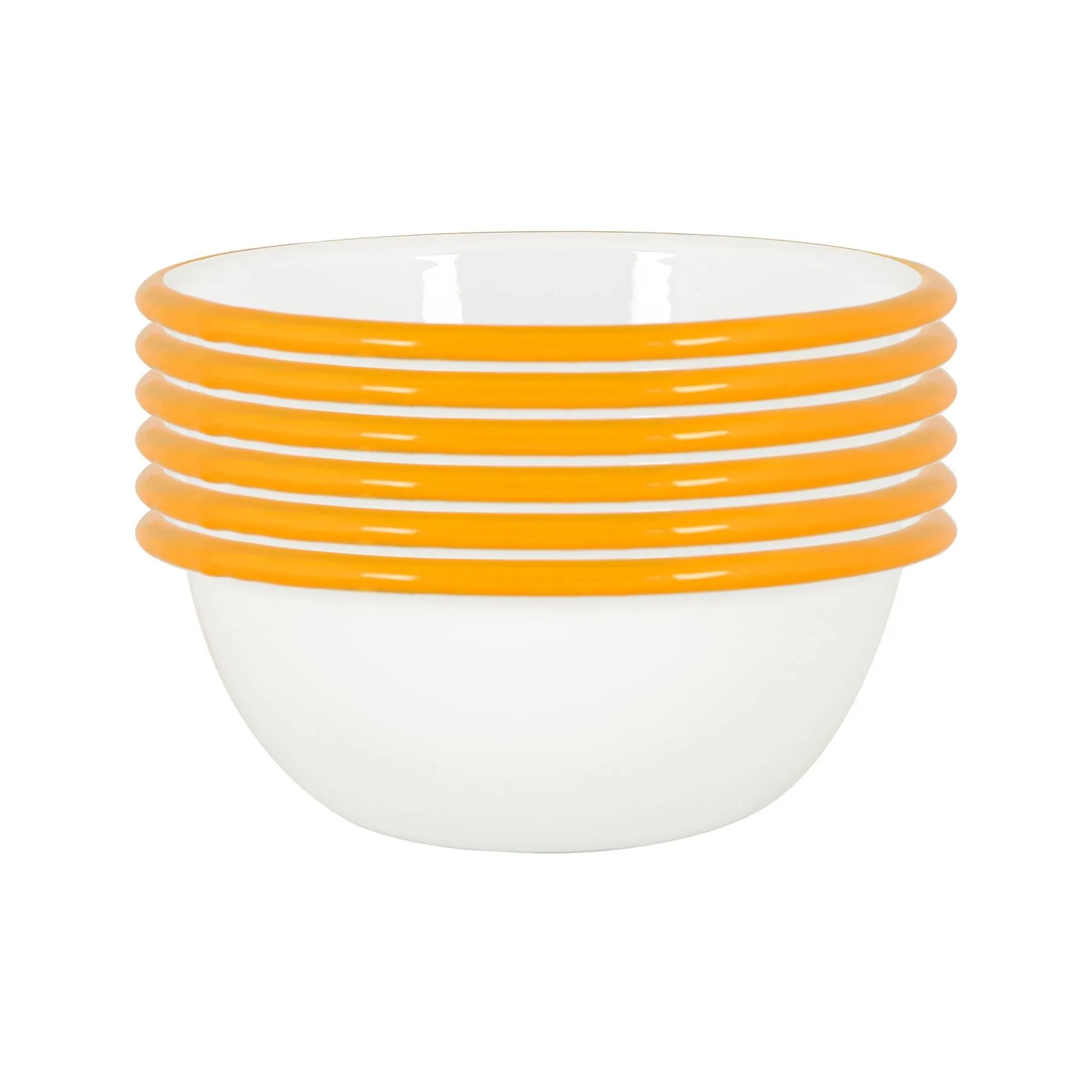 16cm White Enamel Bowls - Pack of Six - By Argon Tableware