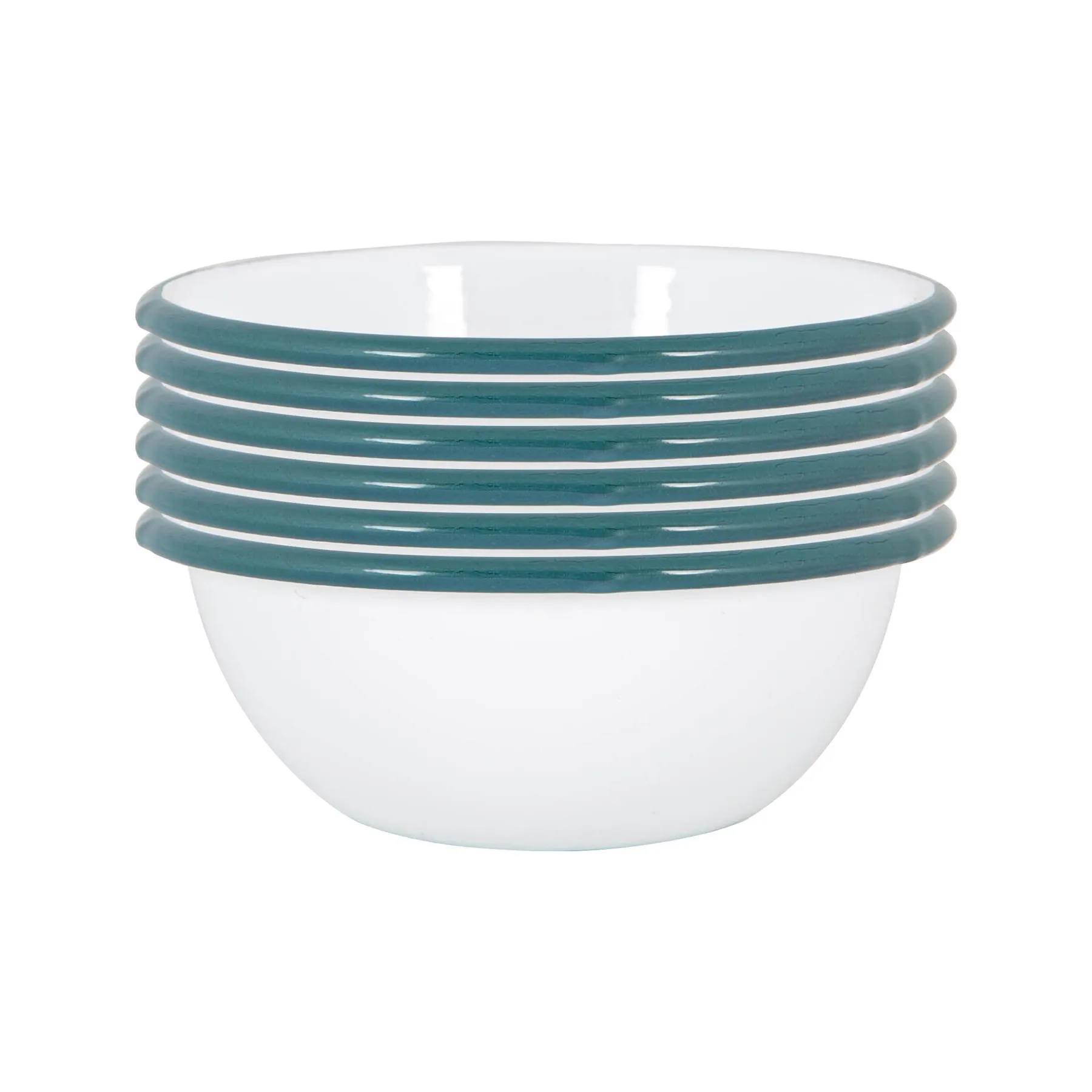 16cm White Enamel Bowls - Pack of Six - By Argon Tableware