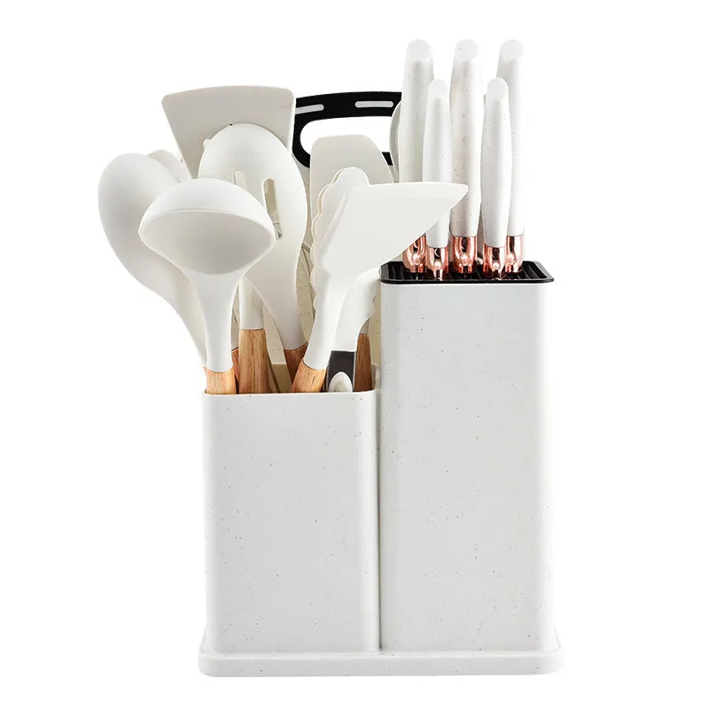 19 Piece Silicone & Wooden Handle Kitchenware Set