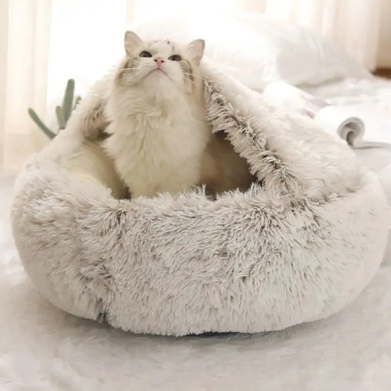 2 In 1 Long Plush Pet Bed