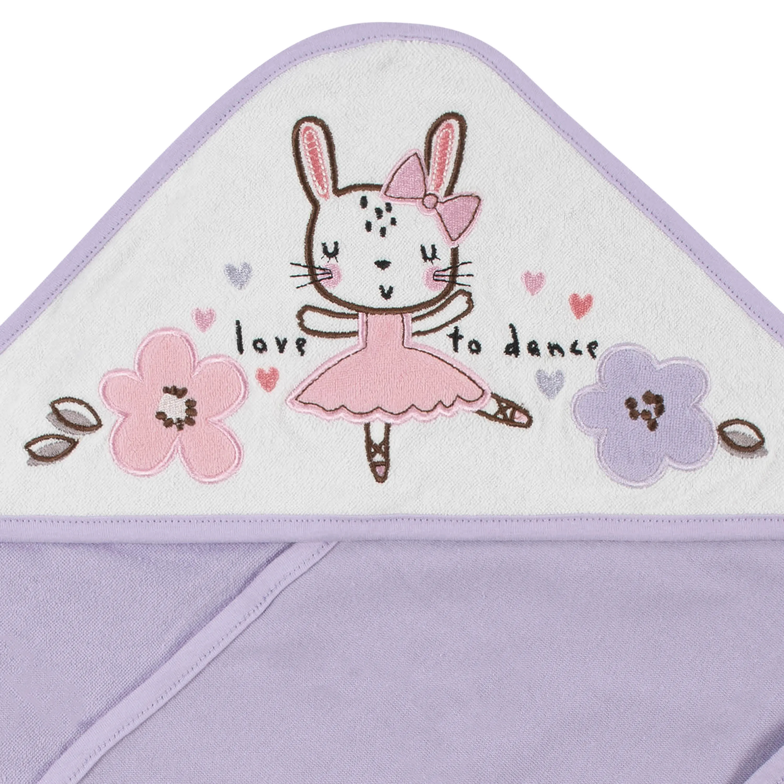 2-Pack Baby Girls Bunny Ballerina Hooded Towels