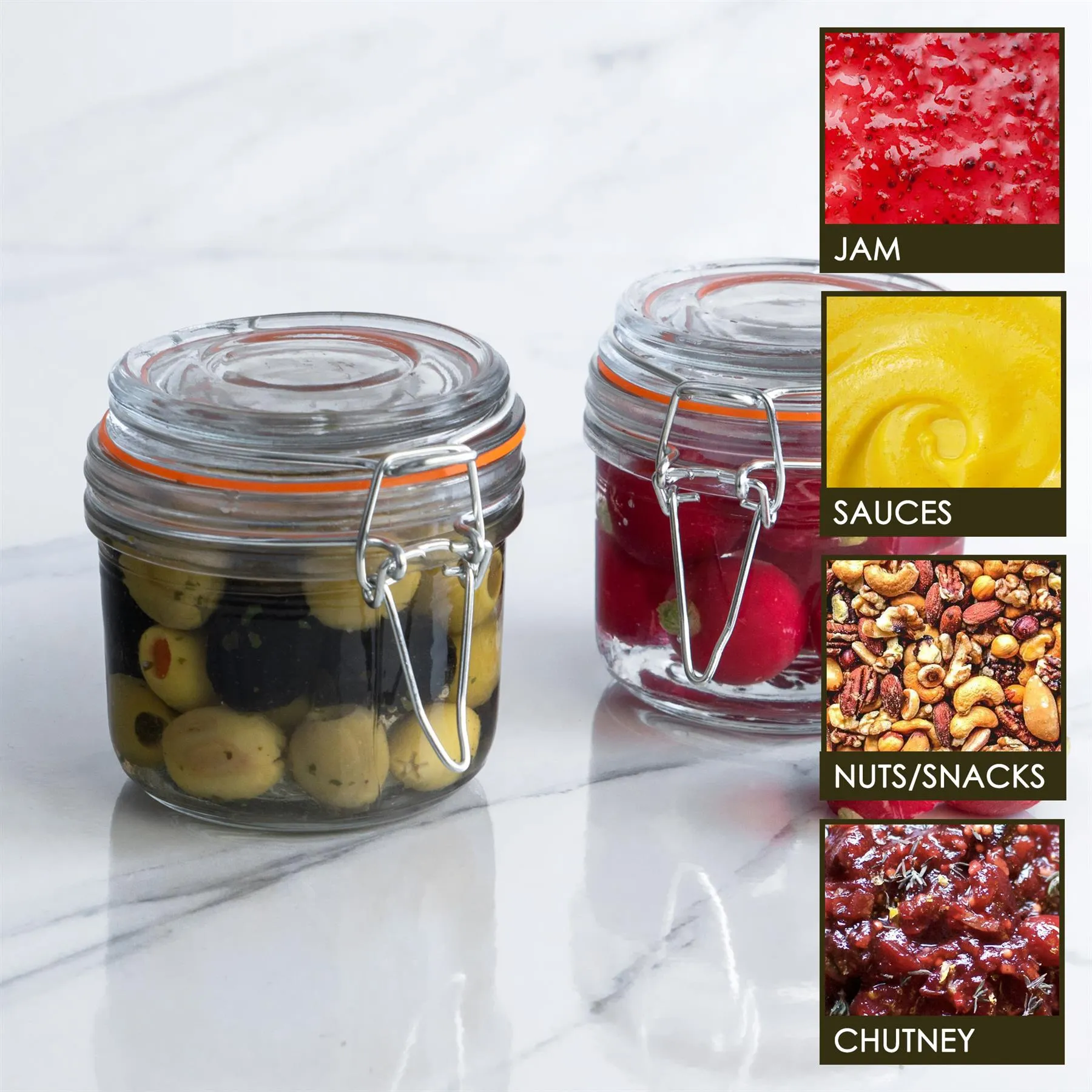 Classic 200ml Glass Storage Jar with Four Free Colored Seals