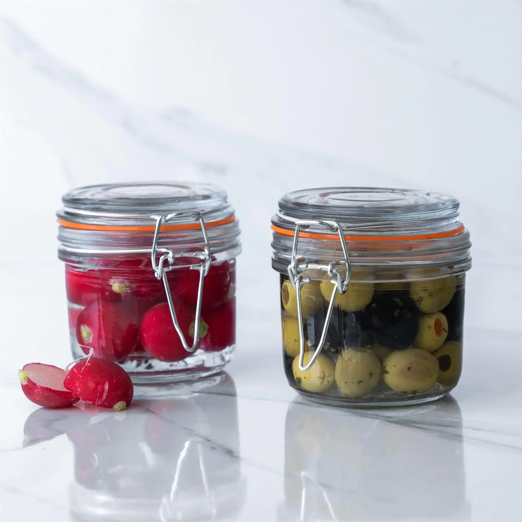 Classic 200ml Glass Storage Jar with Four Free Colored Seals