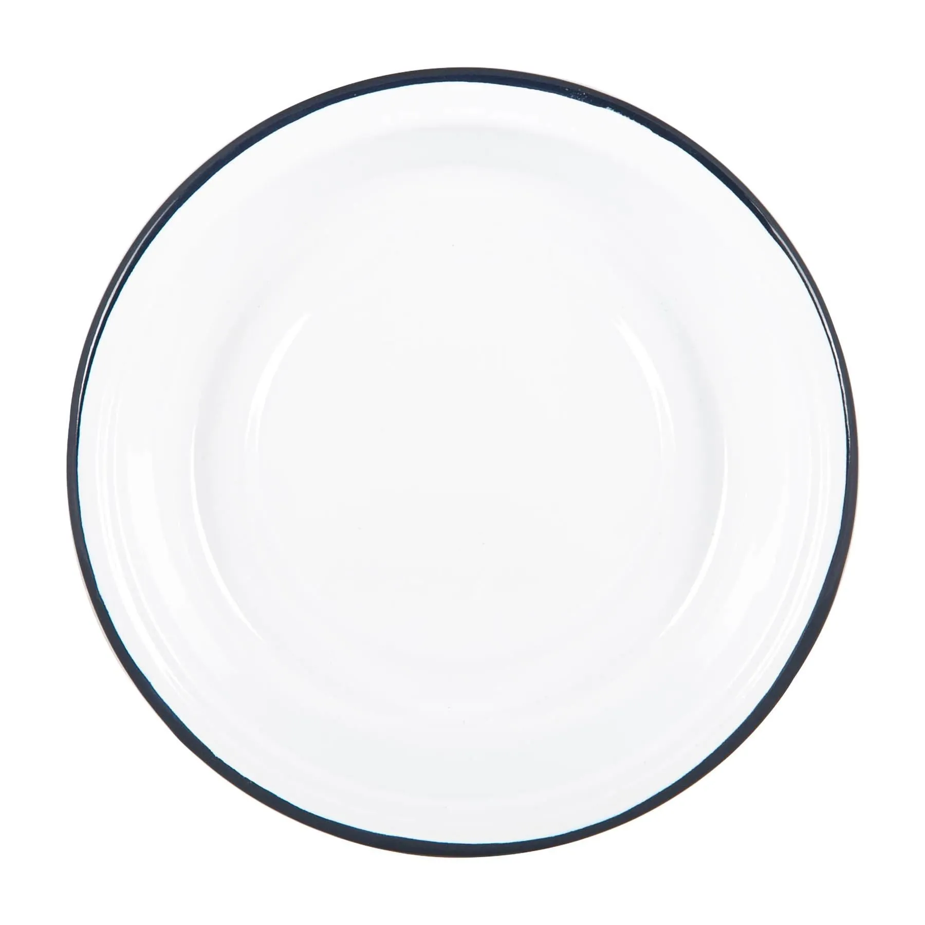 22.5cm White Enamel Soup Plate - By Argon Tableware