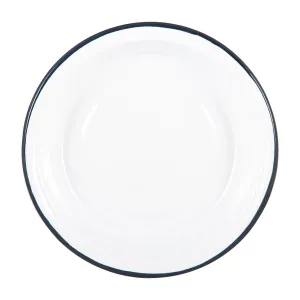 22.5cm White Enamel Soup Plate - By Argon Tableware