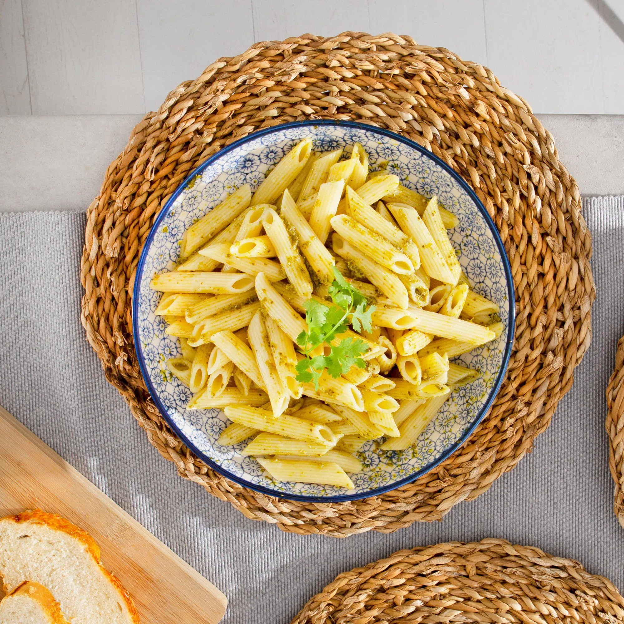 22cm Hand Printed Stoneware Pasta Bowls - Pack of Six - By Nicola Spring