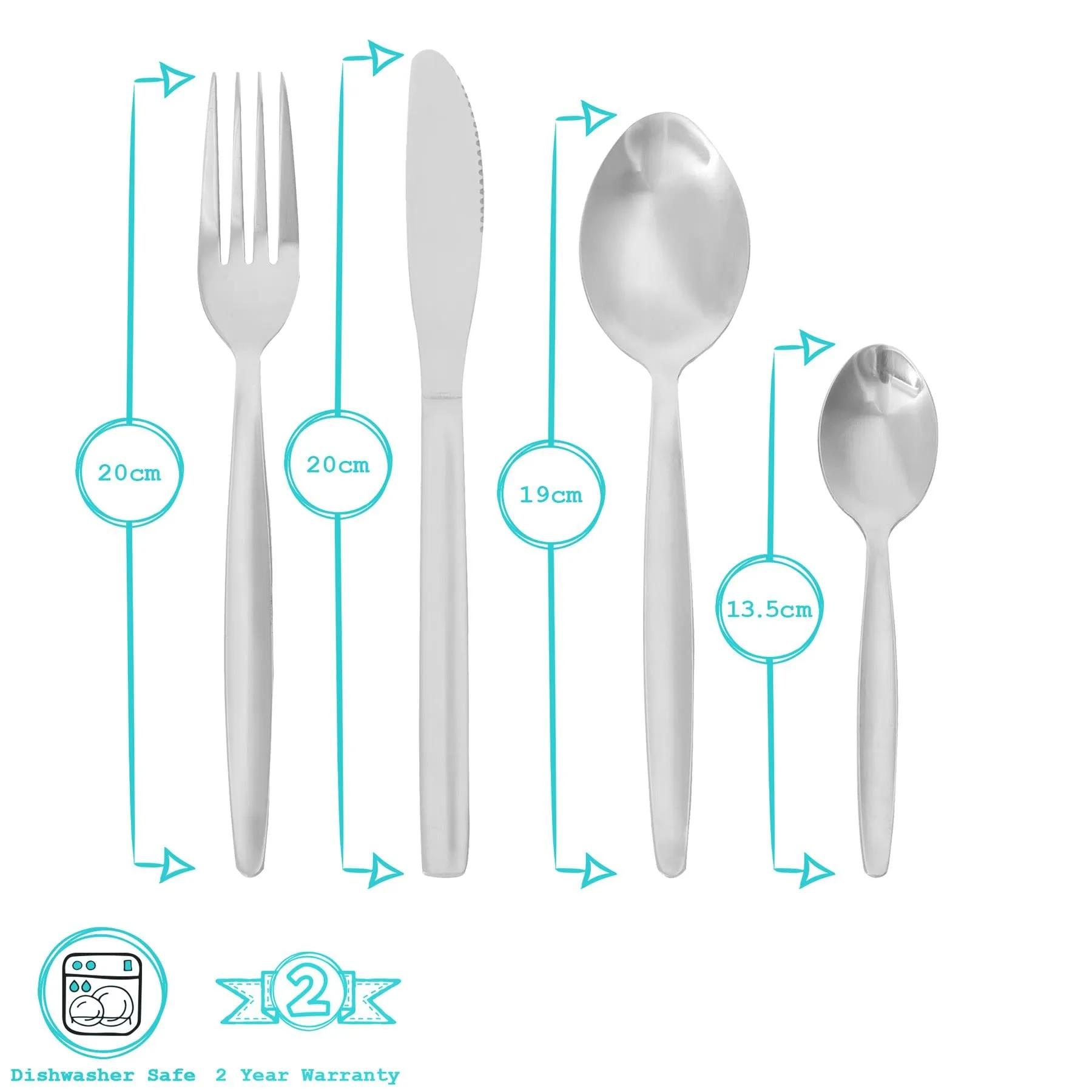 24pc Classic Stainless Steel Cutlery Set - By Argon Tableware