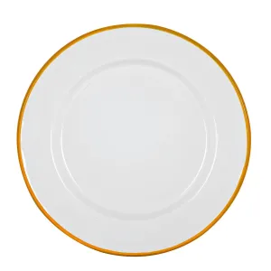 25.5cm White Enamel Dinner Plate - By Argon Tableware