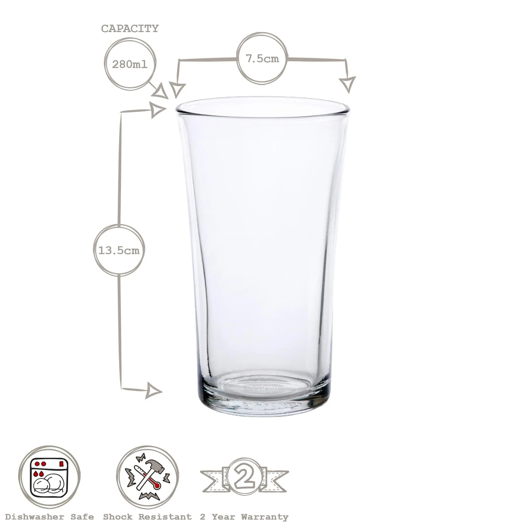 280ml Lys Highball Glasses - Pack of Six  - By Duralex