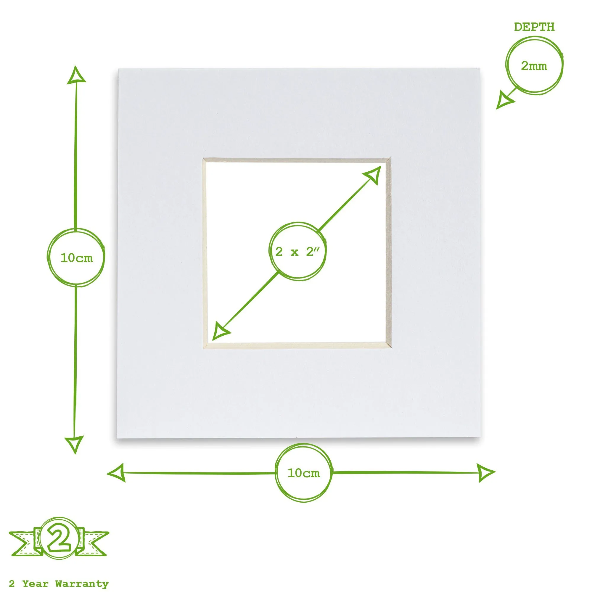 2" x 2" Picture Mount for 4" x 4" Frame - By Nicola Spring