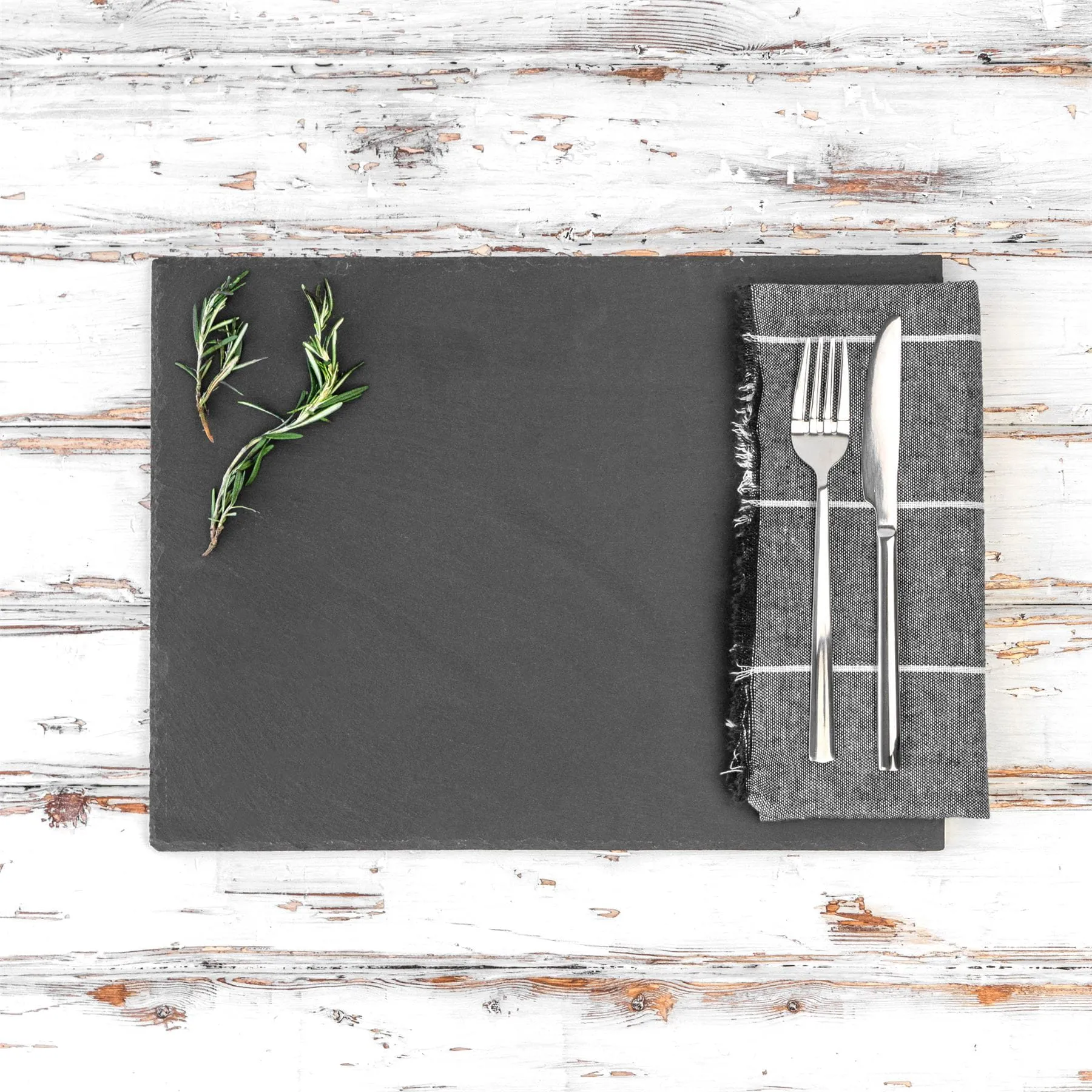 30cm x 20cm Rectangle Slate Placemats - Pack of Six - By Argon Tableware