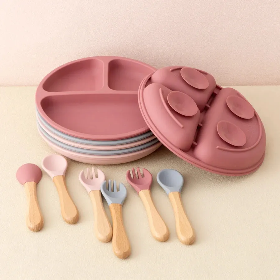 3PCS Silicone Children Tableware