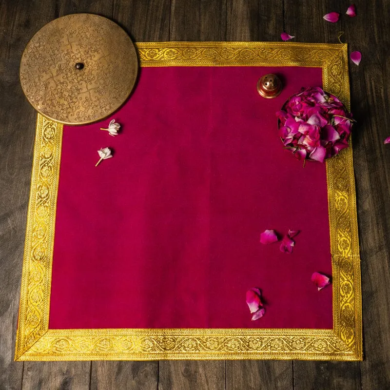 40x40 Designer Velvet Pooja Aasan