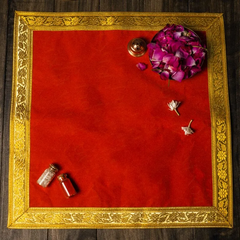 40x40 Designer Velvet Pooja Aasan