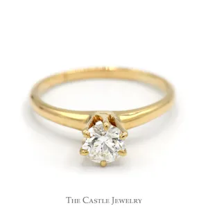 .54ct Old European Cut Diamond Solitaire Engagement Ring in 14k 6 Prong Setting