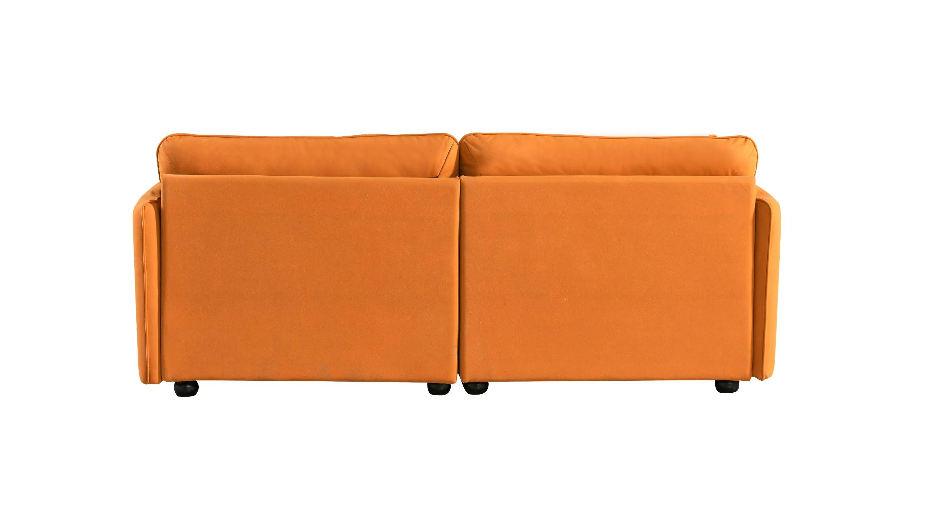 75.6" Modern Tech Cloth Loveseat, Deep Seat Sofa with Hardwood Frame, Mid-Century Upholstered (Orange)