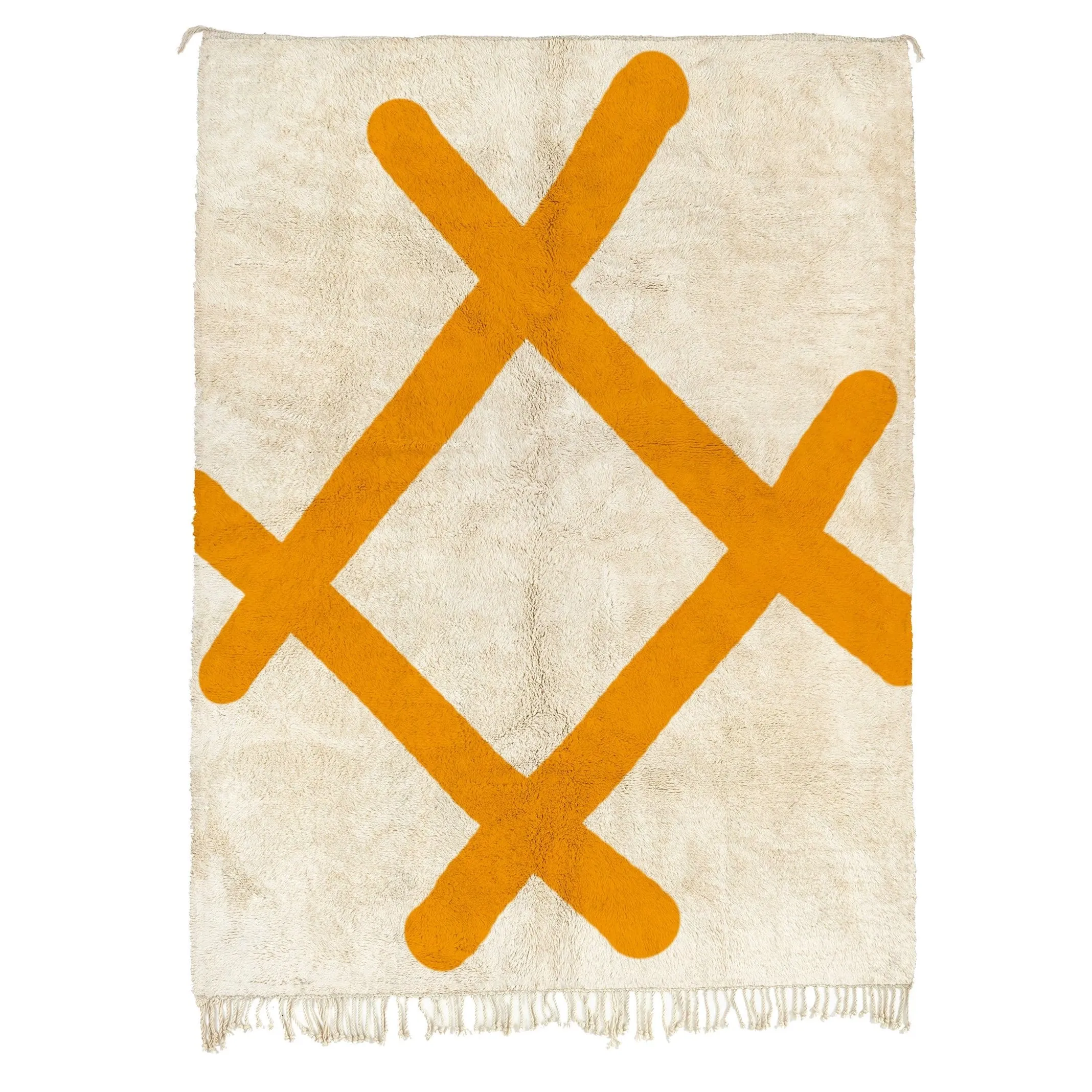 Abstract Orange Modern Beni Ourain Rug