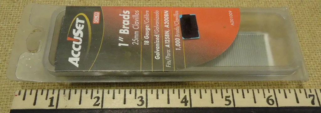 Accuset A201259 18-Gauge by 1-1/4 Inch Electro Galvanized Brads Metal  -- New