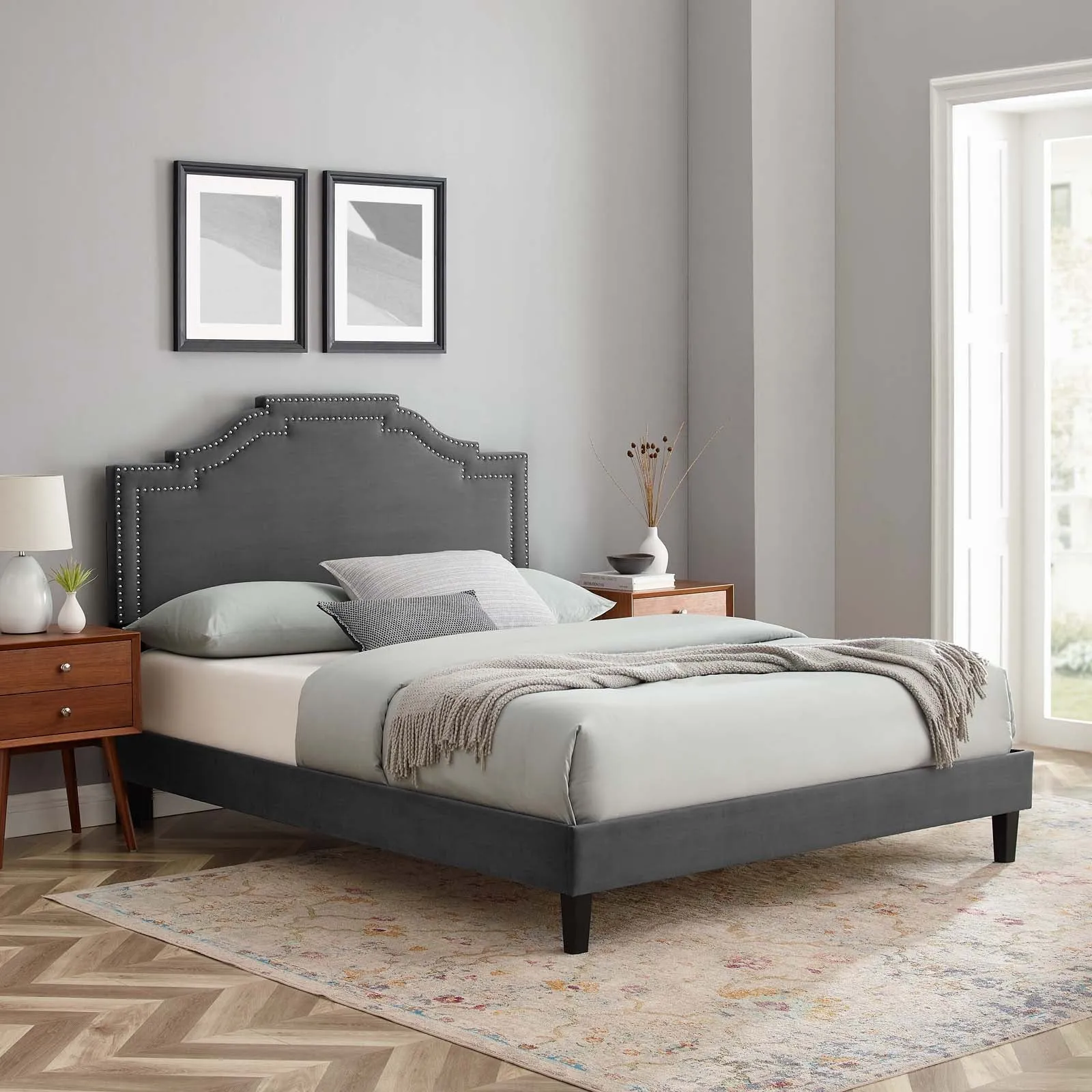 Adelaide Performance Velvet Platform Bed by Modway