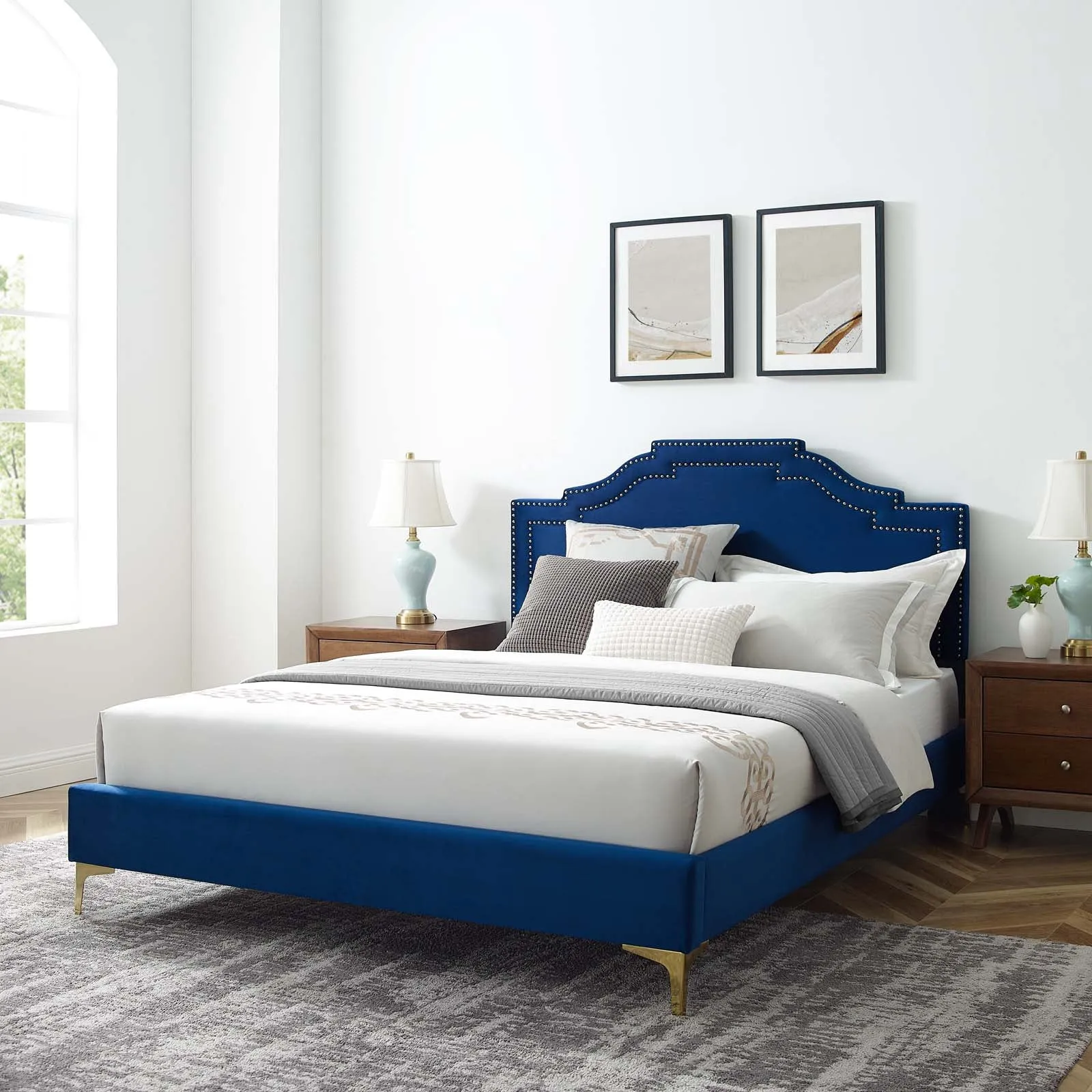 Adelaide Performance Velvet Platform Bed by Modway