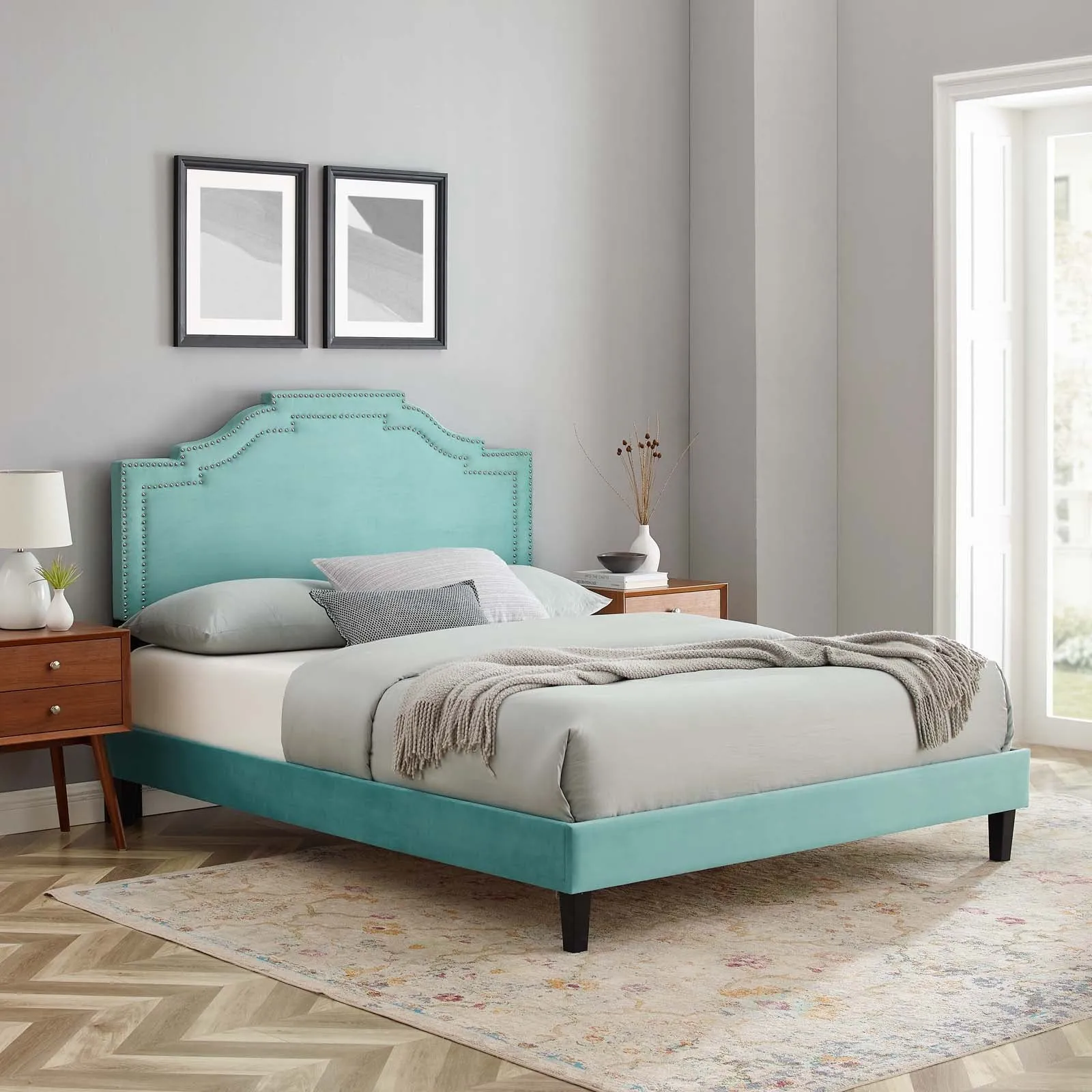 Adelaide Performance Velvet Platform Bed by Modway