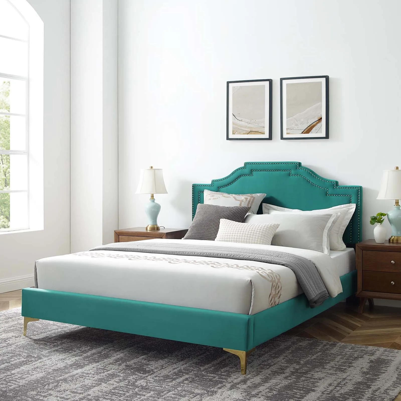 Adelaide Performance Velvet Platform Bed by Modway