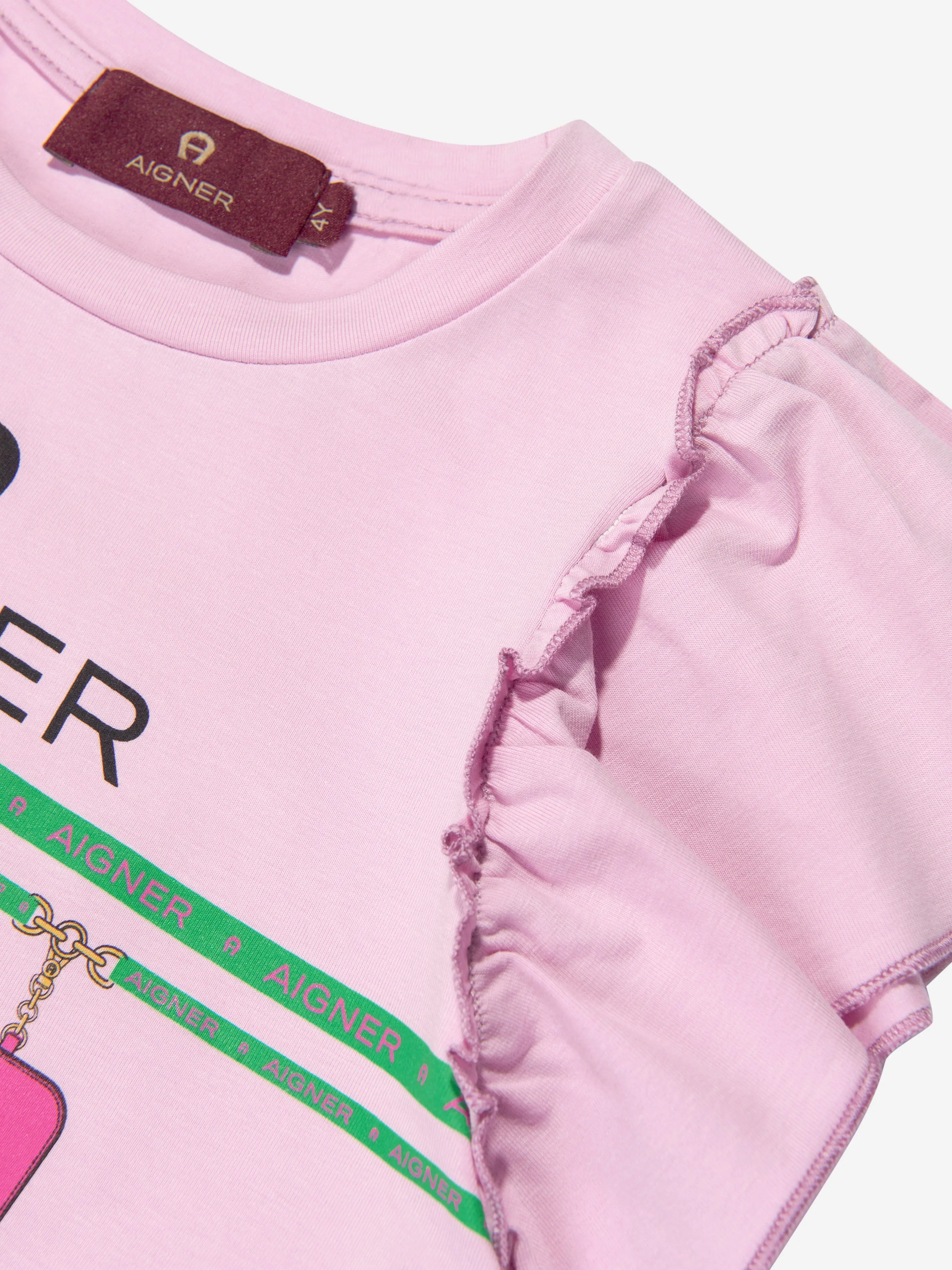 Aigner Girls Logo T-Shirt Dress in Pink