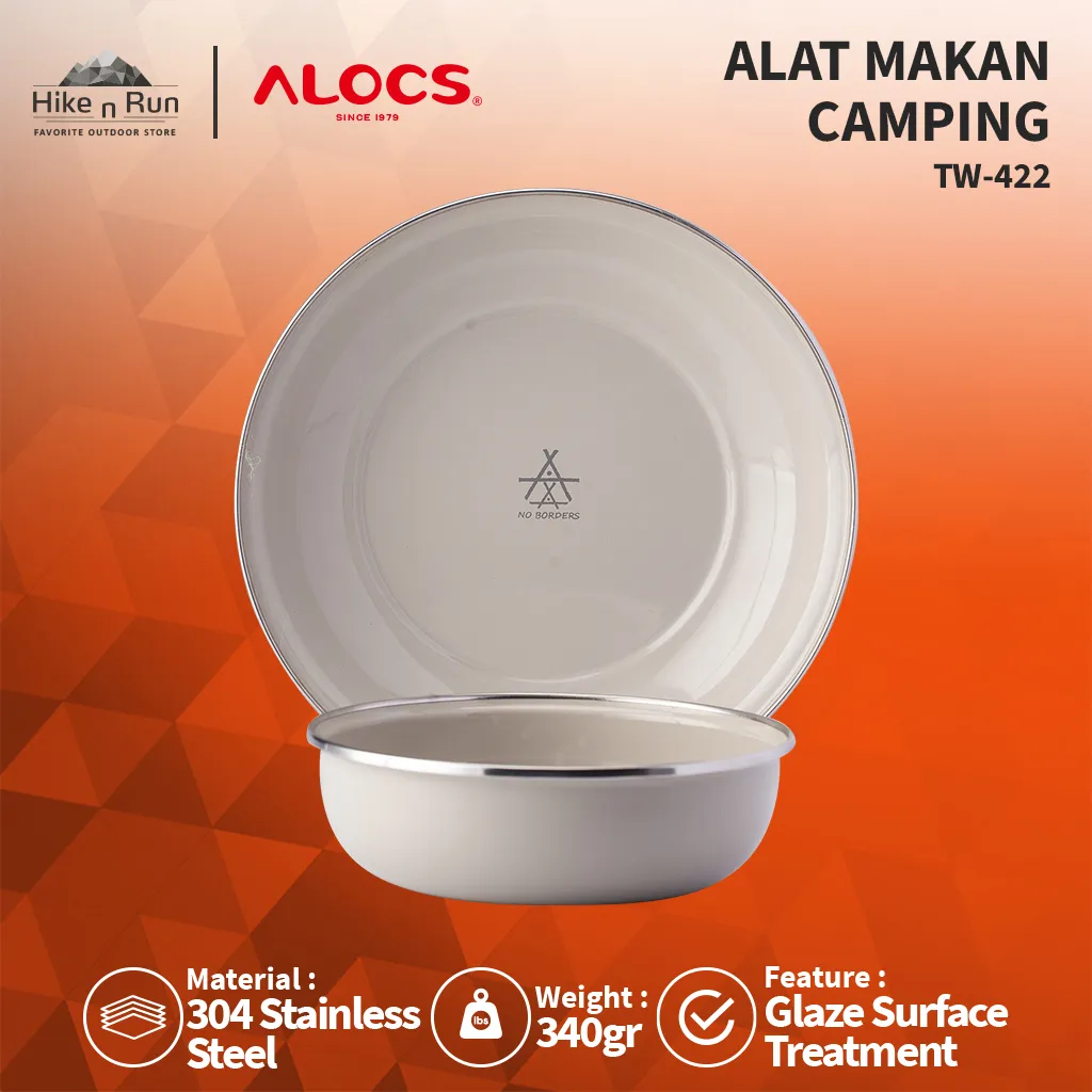 ALAT MAKAN MANGKOK PIRING ENAMEL ALOCS TW-422 TABLEWARE CAMPING