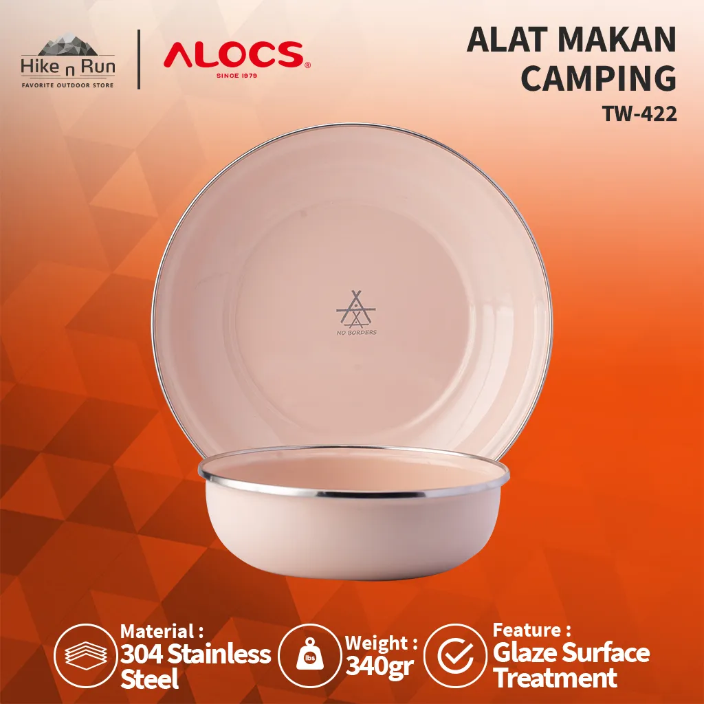 ALAT MAKAN MANGKOK PIRING ENAMEL ALOCS TW-422 TABLEWARE CAMPING