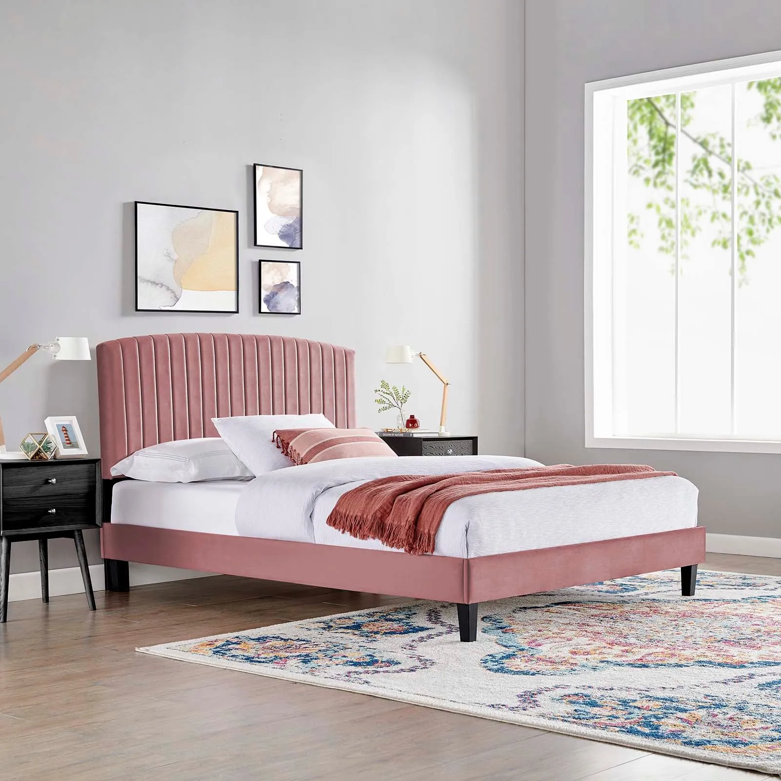 Alessi Performance Velvet Platform Bed by Modway