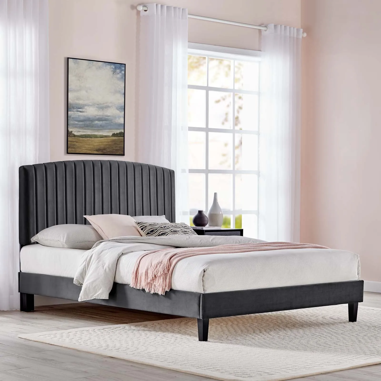 Alessi Performance Velvet Platform Bed by Modway