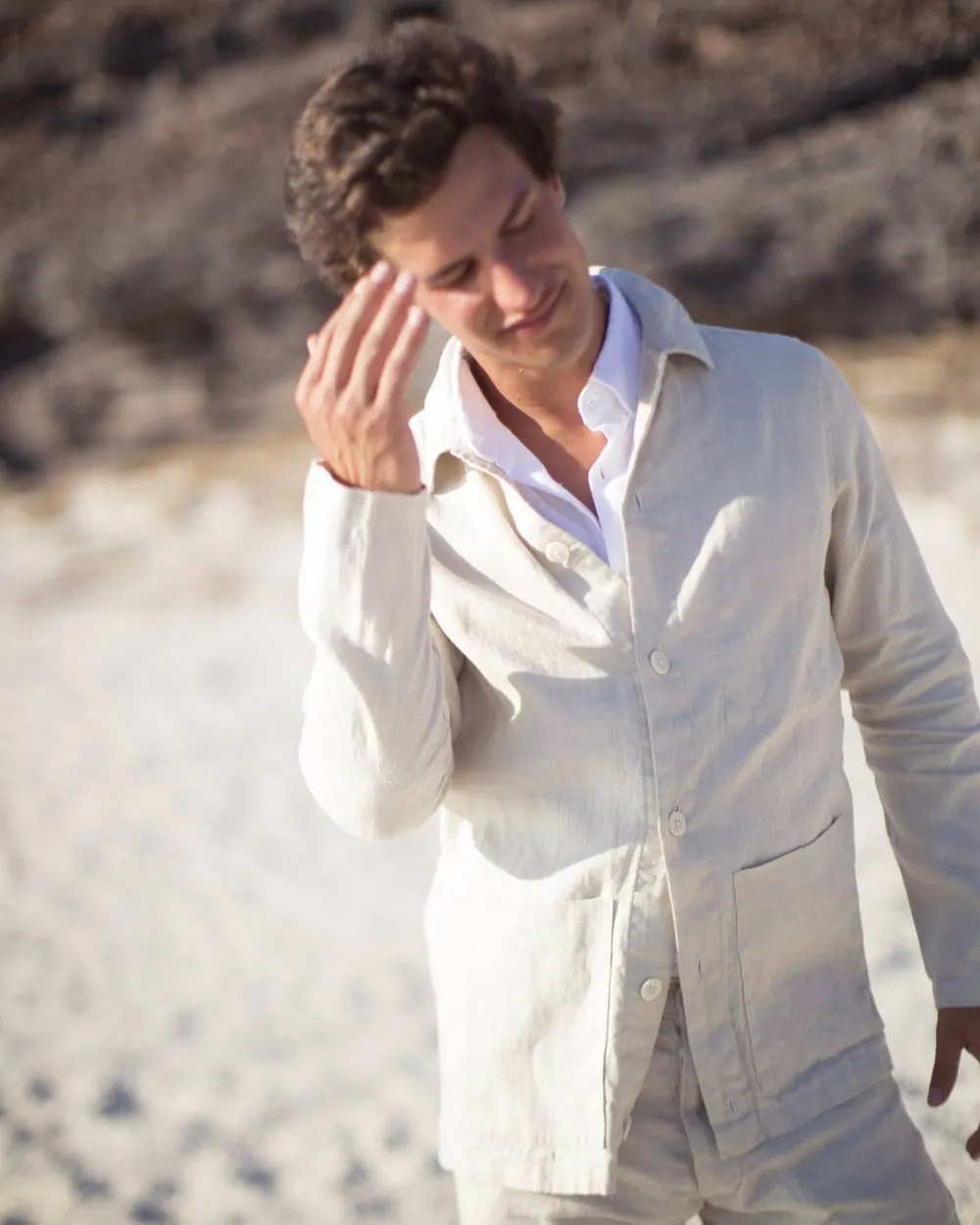 Alex Crane Bone Linen Kite Jacket