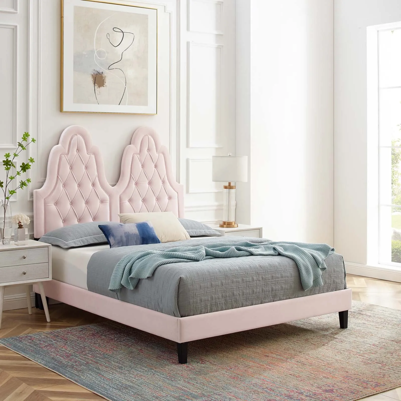 Alexandria Tufted Performance Velvet Platform Bed by Modway