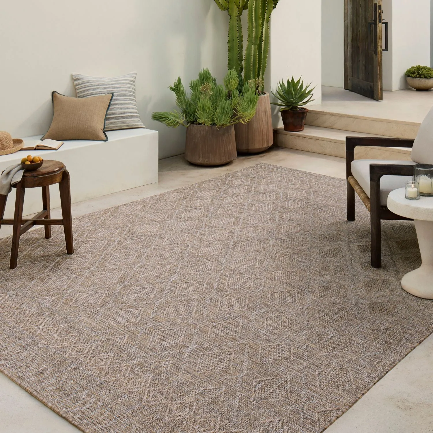 Amber Lewis x Loloi Topanga Natural/Mist Indoor/Outdoor Rug