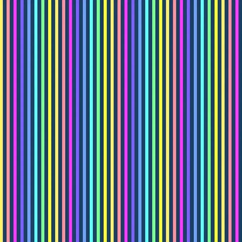 Andover Fabrics – Rainbow Stripe Navy A-9427-B