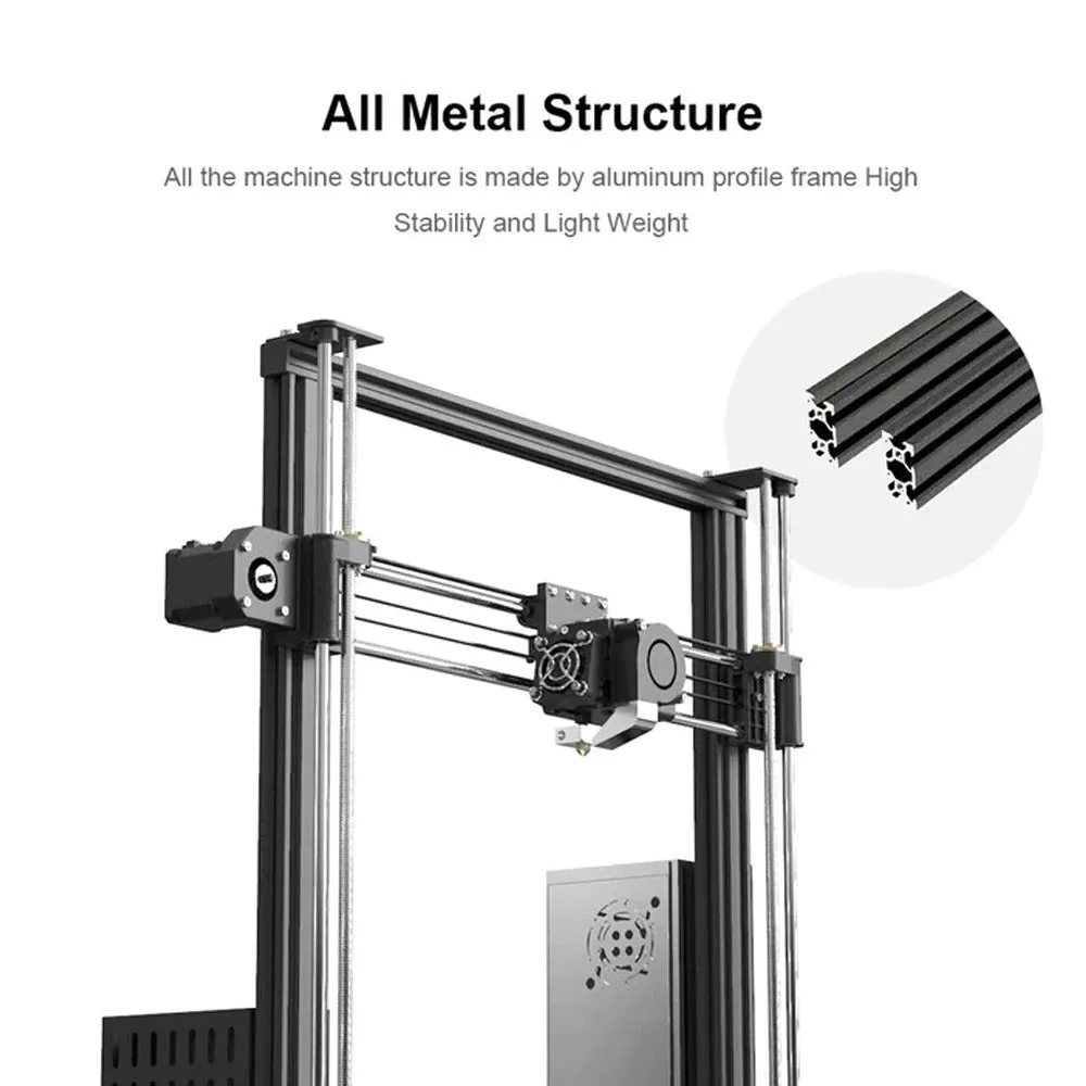 Anet A8 Plus 3D Printer Dual Z Axis Rods