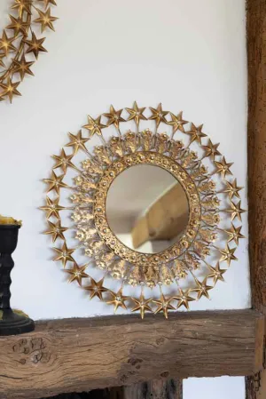 Antique Gold Jewelled Star Wall Mirror