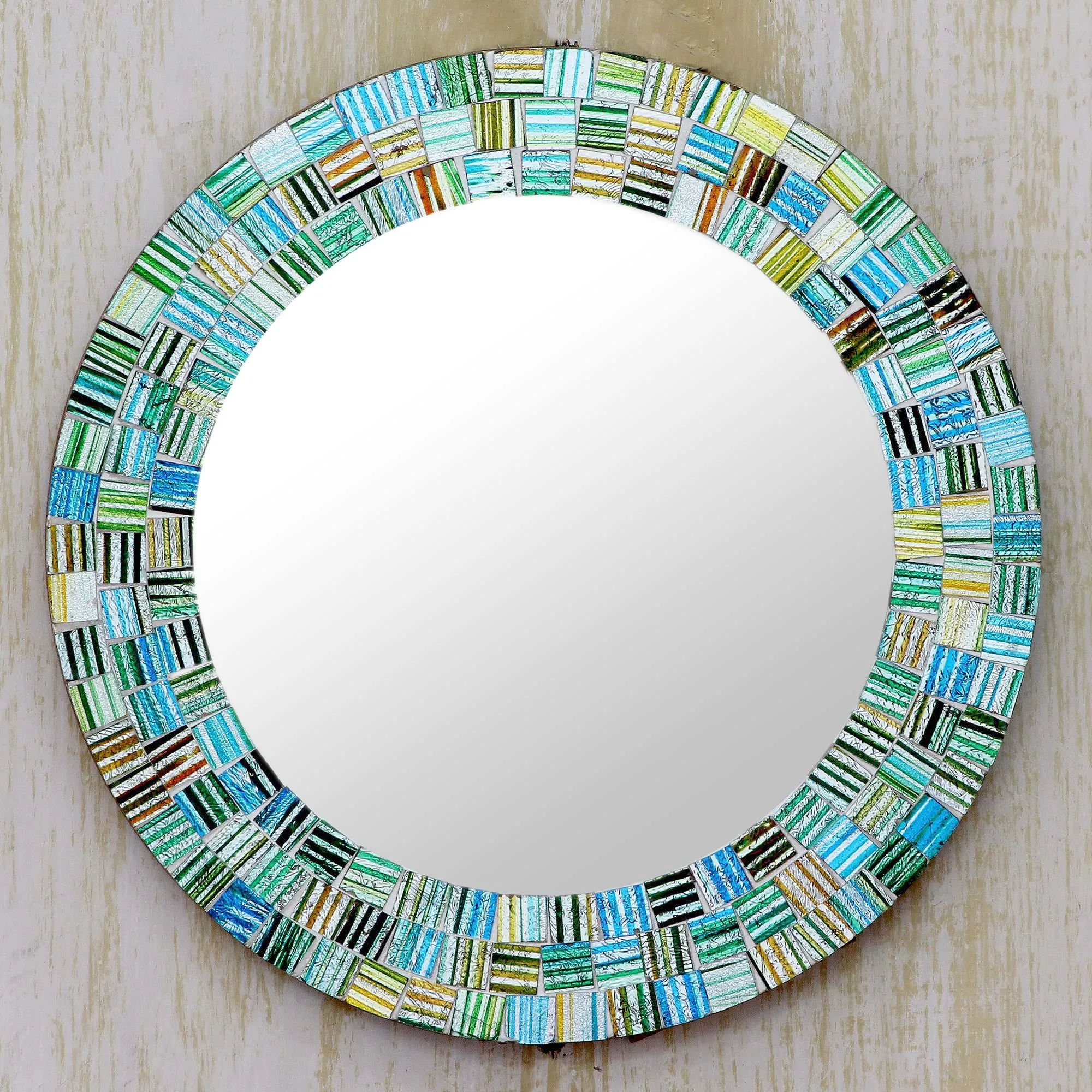 Aqua Trellis Wall Mirror