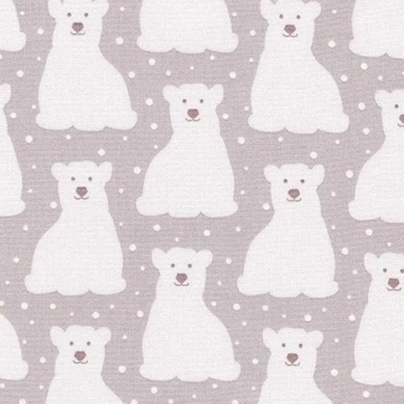 Arctic, Polar Bear Fabric - Polar Bears Plum by Elizabeth Hartman