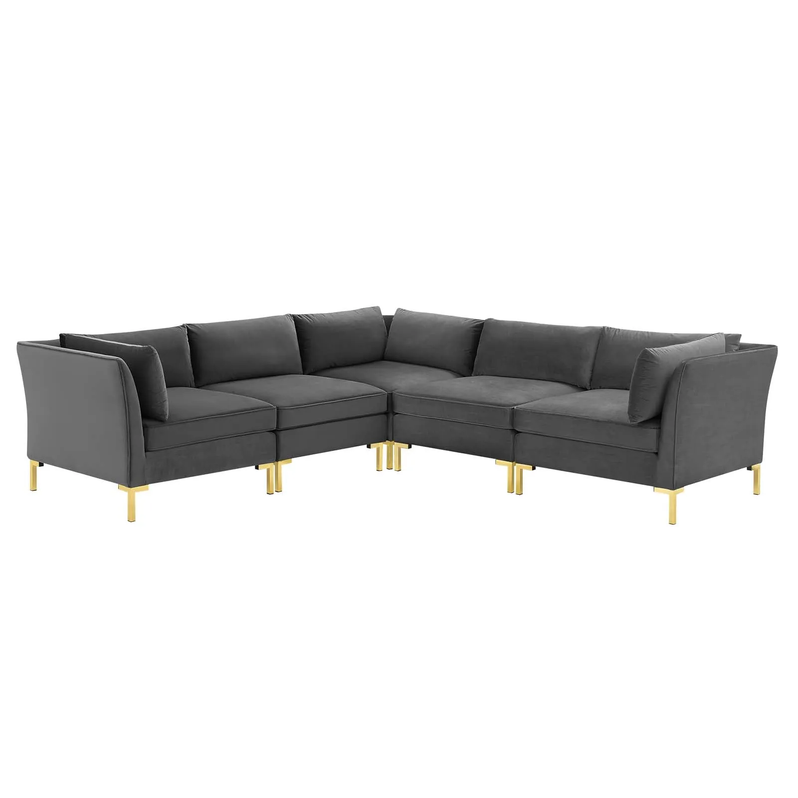 Ardent 5-Piece Performance Velvet Sectional Sofa by Modway