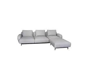 Aura 3-seater sofa, w/low armrest & chaise lounge, left (2.2)