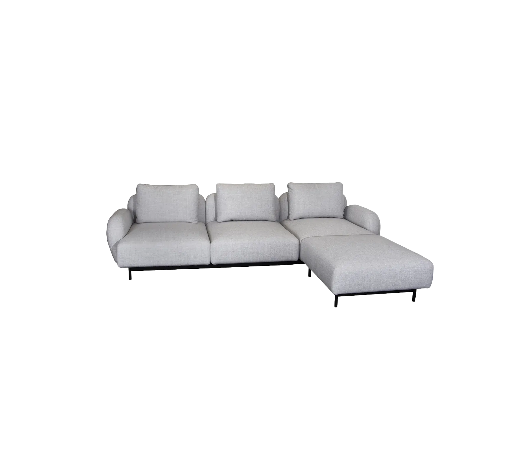 Aura 3-seater sofa, w/low armrest & chaise lounge, left (2.2)